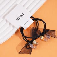 2 pieces of colorful satin crystal headbands with elastic bands