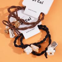 2 pieces of pearl flower headband elastics