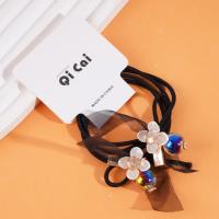 2 pieces of colorful satin flower-shaped headbands with elastic bands