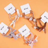 2 satin rose headbands with elastic bands