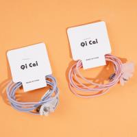 2 pieces of elastic bands with crystal flower-shaped head decorations made from leather