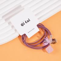2 pieces of elastic bands with crystal flower-shaped head decorations made from leather