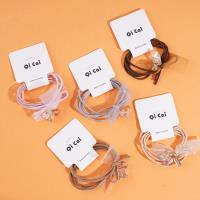 2 round pearl white ribbon headbands with elastic bands