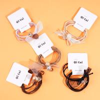 2 round pearl white ribbon headbands with elastic bands