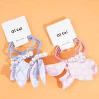 2 pieces of headbands with pearl floral bows and elastic bands