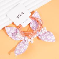 2 pieces of headbands with pearl floral bows and elastic bands