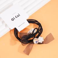 2 strands of colorful satin pearl headbands with elastic bands (mixed)