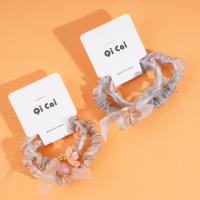 2 flower crystal bow headbands with elastic bands