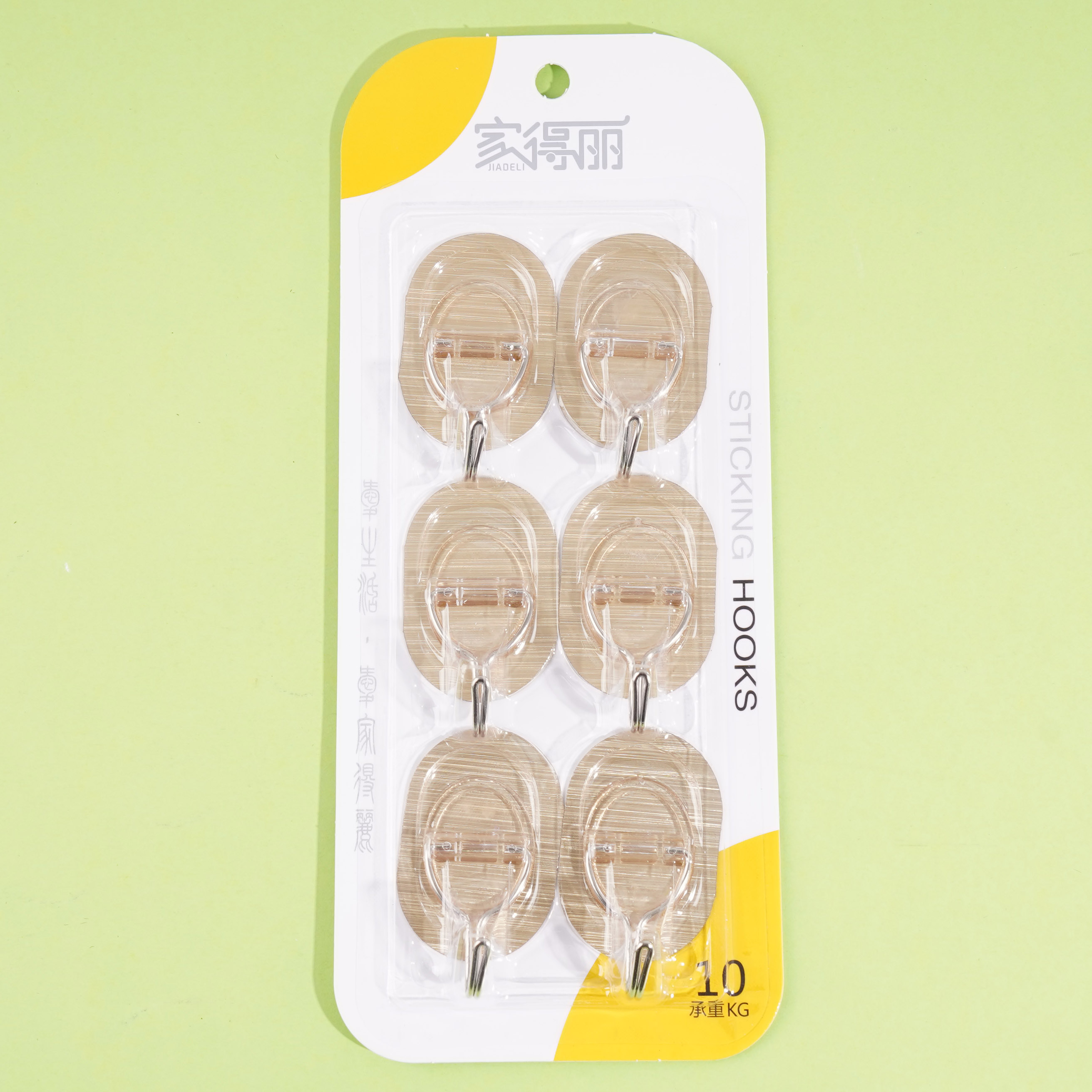 345 gold-colored, six-piece seamless adhesive hooks