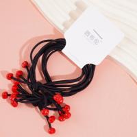 3 red small heart bead headbands with elastic bands