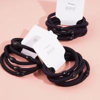 5 small black bead headbands with elastic bands