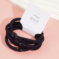 5 small black bead headbands with elastic bands