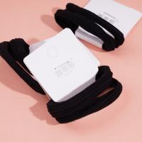 2 black striped towel loop rope rubber bands