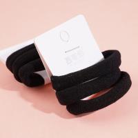 3 black towel loop-headed ropes and rubber bands