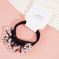 2 black pearl knot headbands with elastic bands