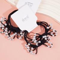 2 black pearl knot headbands with elastic bands