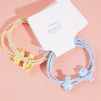 2 colorful bear-head rope rubber bands