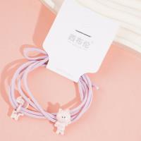 2 colorful bear-head rope rubber bands