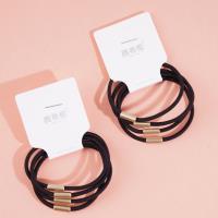 4 black round long bead-headed rubber bands