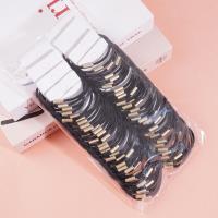 4 black round long bead-headed rubber bands