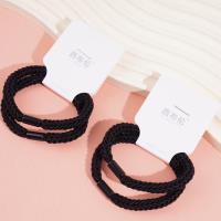2 black thick-line braided headbands with elastic bands