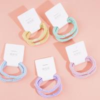 2 colorful thick-line braided headbands with elastic bands