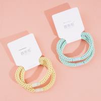 2 colorful thick-line braided headbands with elastic bands