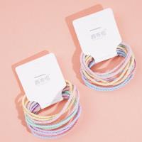 10 colorful threaded headbands with elastic bands