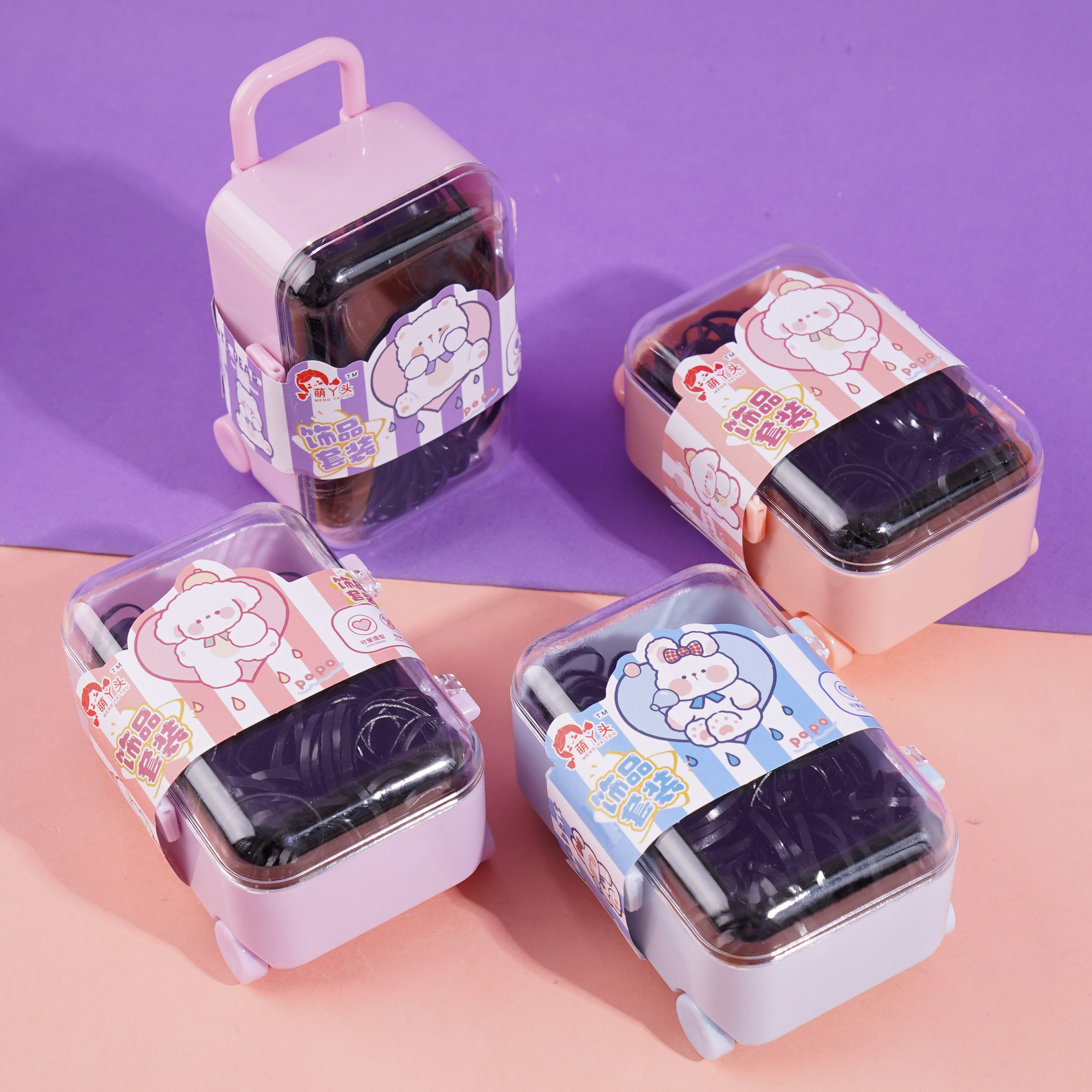 1115 large suitcase with black leather straps