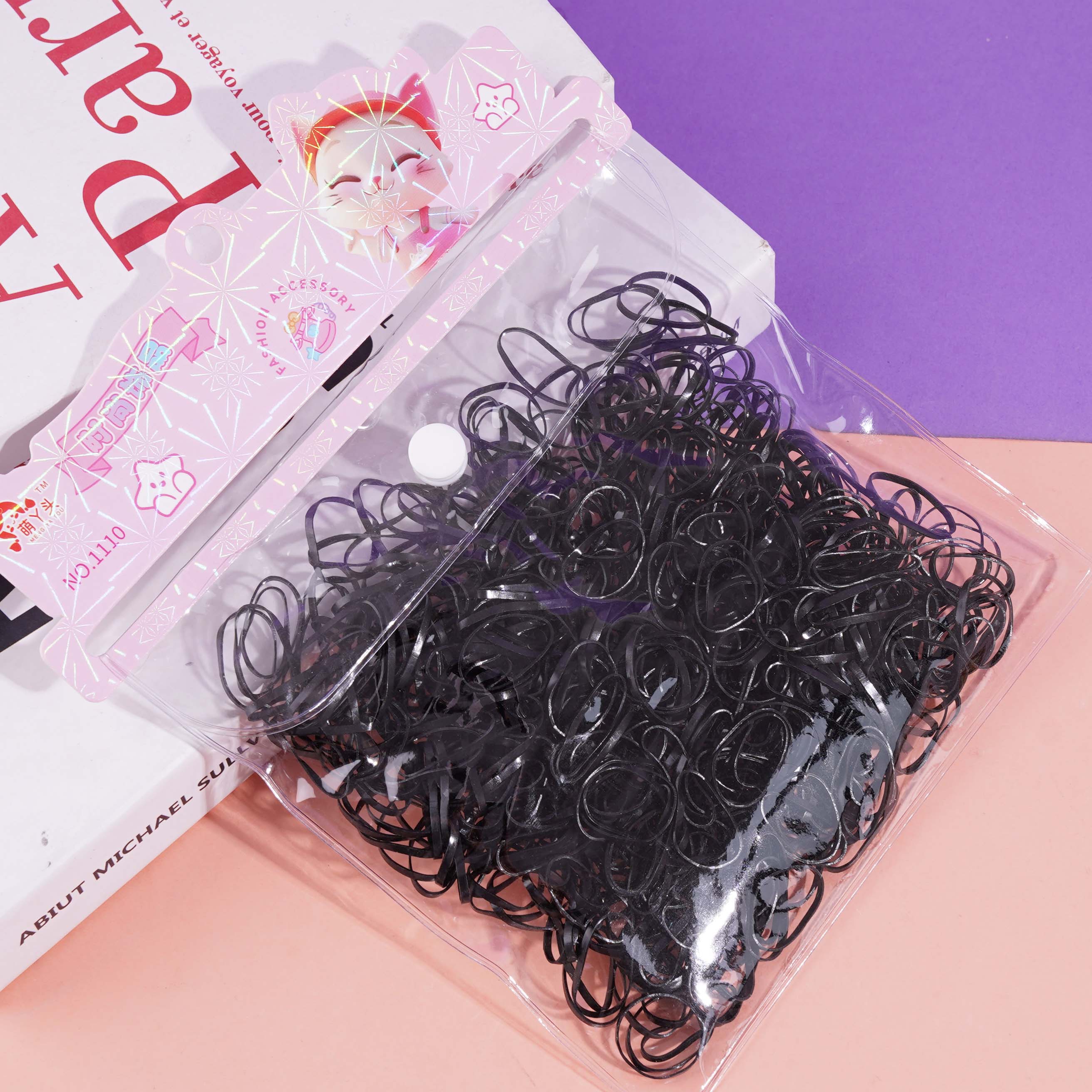 1110 Big Ear Rabbit Pendant with Black Rubber Band