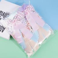 Mixed-pattern gauze bow tie duck clip