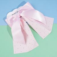 粉红拼色领结鸭夹