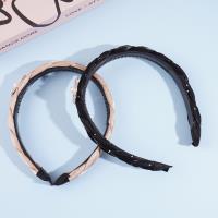 Bright cloth pearl bow tie braid headband hair clip