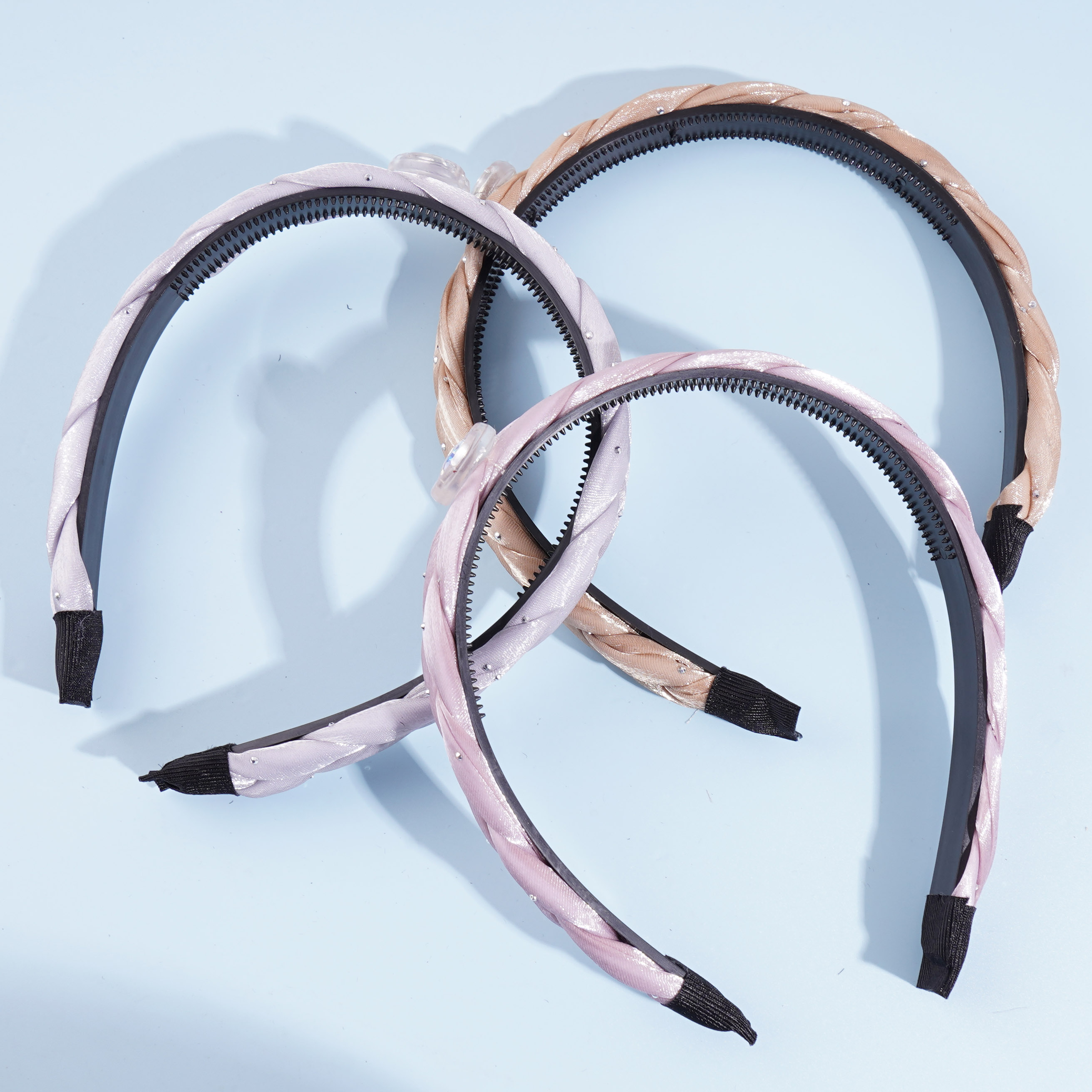 Heart-shaped diamond braid headband hair clip