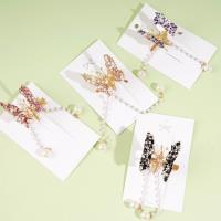 Pearly butterfly chain necklace with duck clip (mixed design)