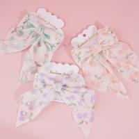 碎花珍珠绉布飘带鸭夹