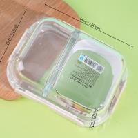 صندوق تخزين زجاجي مستطيل بمقصورتين سعة 650 مل، JH-1604.