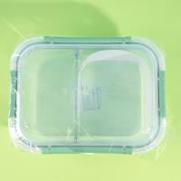 Boîte de conservation en verre rectangulaire de 1000 ml à deux compartiments, modèle JH-1605.