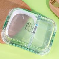 Boîte de conservation en verre rectangulaire de 1000 ml à deux compartiments, modèle JH-1605.