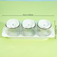 JH-1255, trois boîtes de condiments en verre pour cactus.