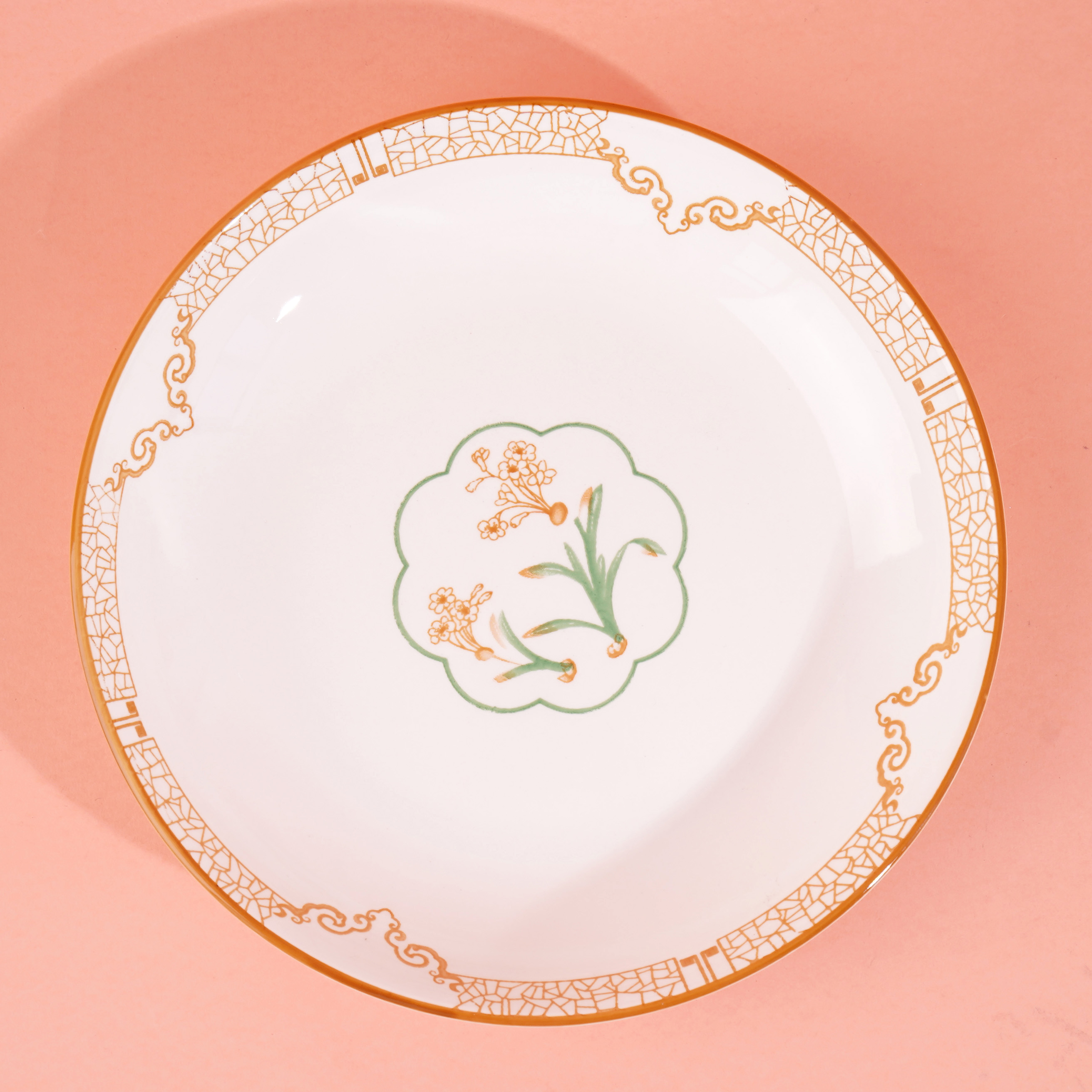 8 inch fruit plate - Green Narcissus