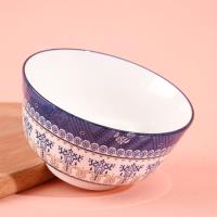 إنها صحن أوروبي بحجم 4.6 بوصة - ذو لون أزرق وأبيض.