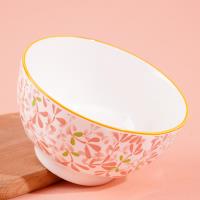 5.3寸中式条纹碗-粉夏