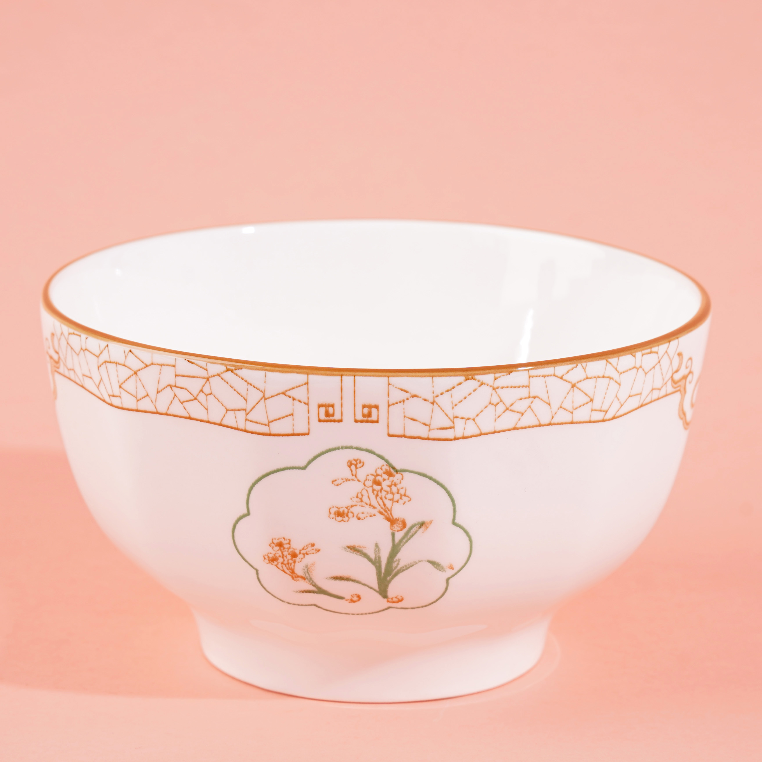 5.3-inch Chinese striped bowl - Green Water Narcissus