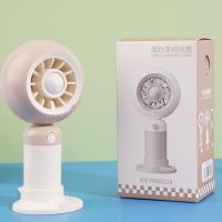 The YM88218 cream-colored pop-up fan with a lanyard-equipped base