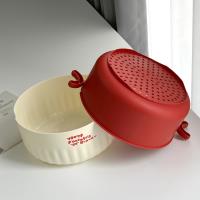 سلة فواكه وخضروات مستديرة حمراء من TD-1013