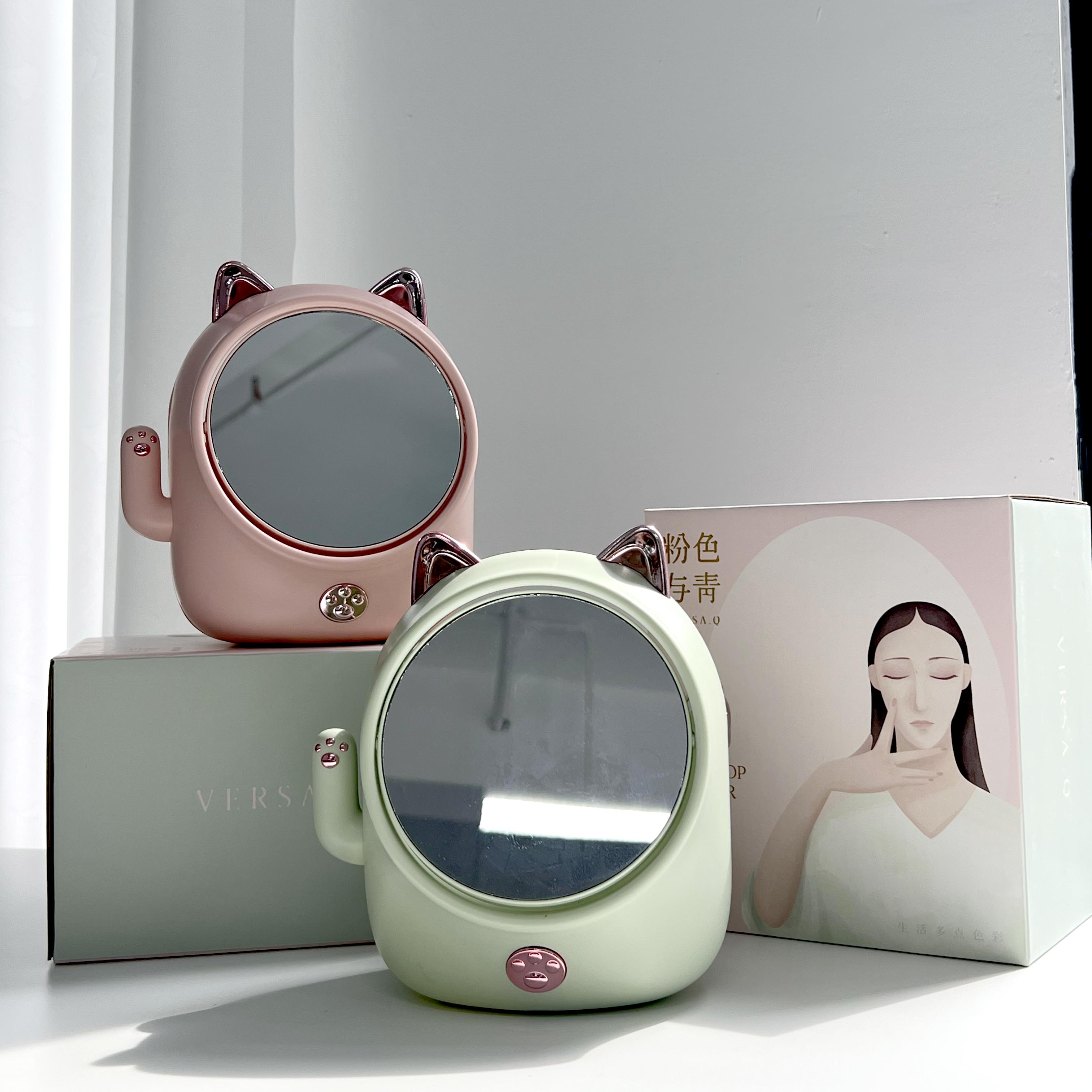 TD-6291 Lucky Cat Table Mirror