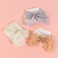 Net lace-embroidered bow tie duck clip