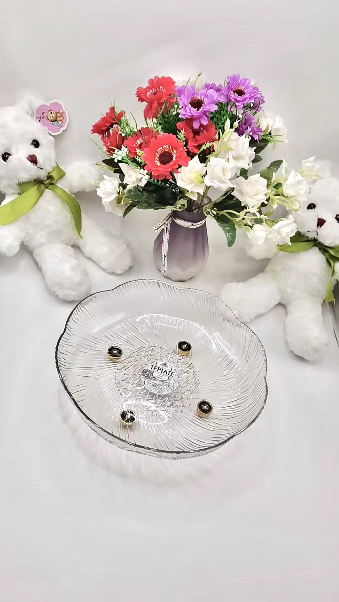 LSY9012 Large Size High-Style Gilded Bottom Fruit Bowl