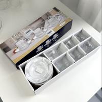 B018 Hammered Finish Glossy Straight-Striped Glass Cup Set